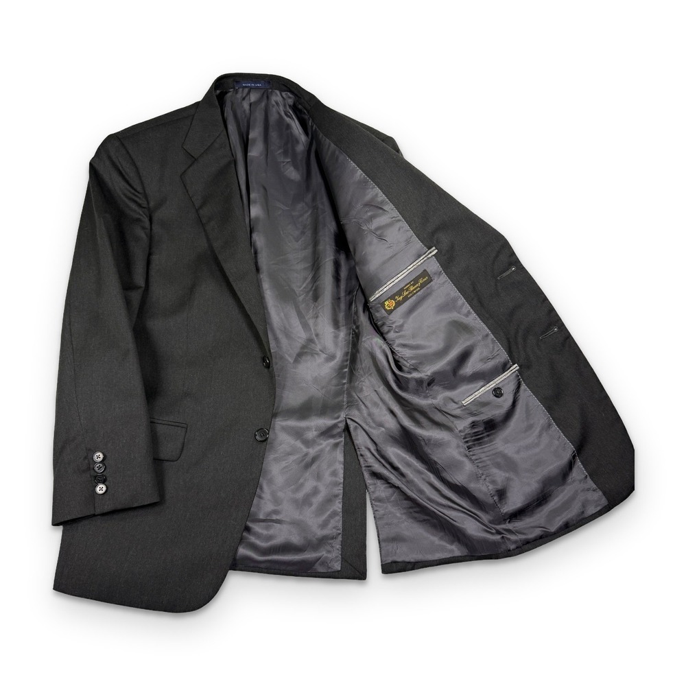Loro Piana by Joseph Abboud Blazer 40S Charcoal Super 120s Wool Suit Jacket USA